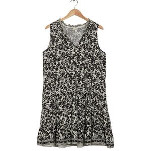 Max Studio Geometric Tiered Linen Dress